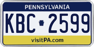 PA license plate KBC2599