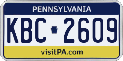 PA license plate KBC2609