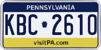 PA license plate KBC2610