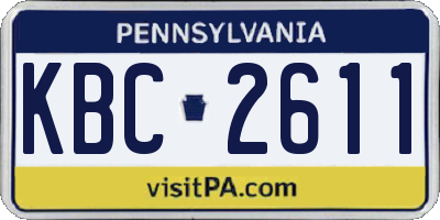 PA license plate KBC2611