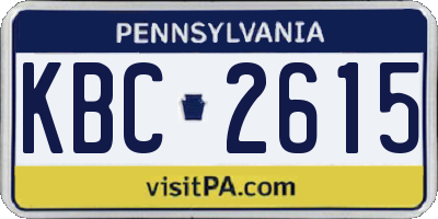 PA license plate KBC2615