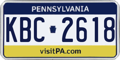 PA license plate KBC2618
