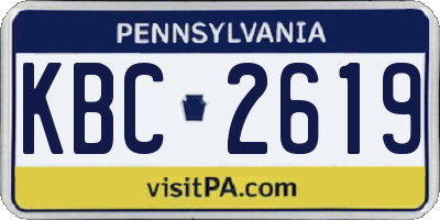 PA license plate KBC2619