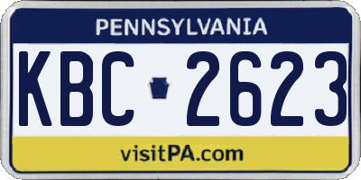 PA license plate KBC2623