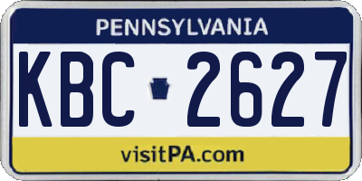 PA license plate KBC2627