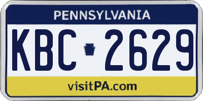 PA license plate KBC2629
