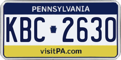 PA license plate KBC2630
