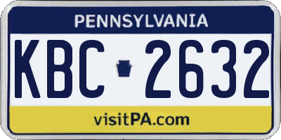 PA license plate KBC2632