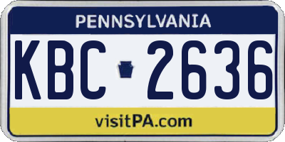 PA license plate KBC2636