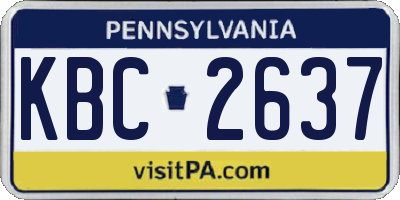 PA license plate KBC2637