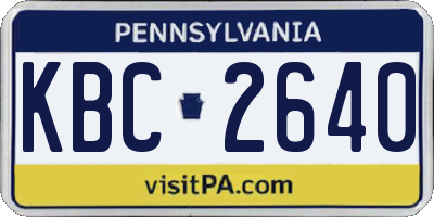 PA license plate KBC2640