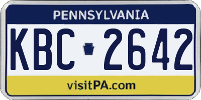 PA license plate KBC2642