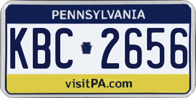 PA license plate KBC2656