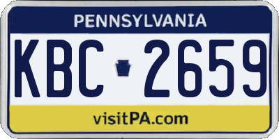 PA license plate KBC2659
