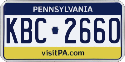 PA license plate KBC2660
