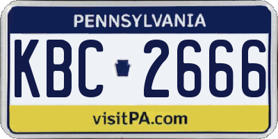 PA license plate KBC2666
