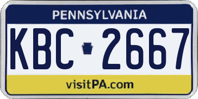 PA license plate KBC2667