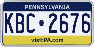 PA license plate KBC2676