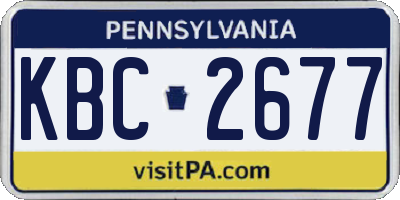 PA license plate KBC2677