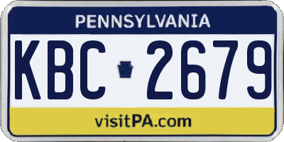 PA license plate KBC2679