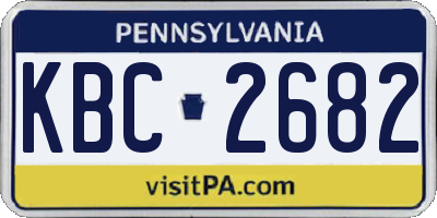PA license plate KBC2682