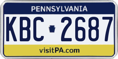 PA license plate KBC2687