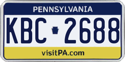 PA license plate KBC2688