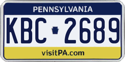 PA license plate KBC2689