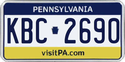PA license plate KBC2690