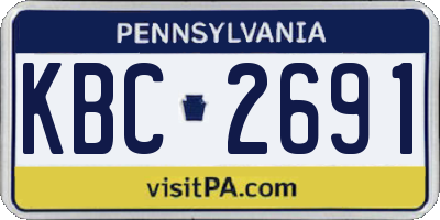 PA license plate KBC2691