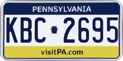 PA license plate KBC2695