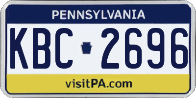 PA license plate KBC2696