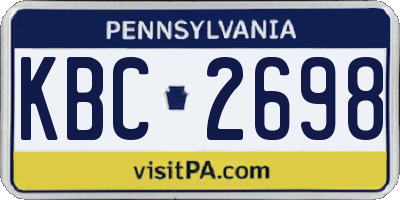 PA license plate KBC2698