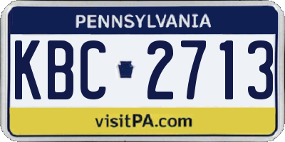 PA license plate KBC2713