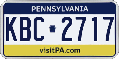 PA license plate KBC2717