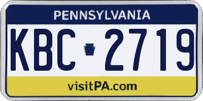 PA license plate KBC2719