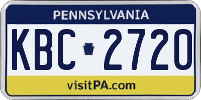 PA license plate KBC2720