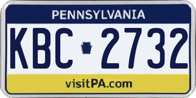 PA license plate KBC2732