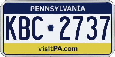 PA license plate KBC2737