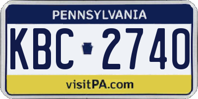 PA license plate KBC2740