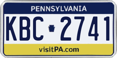 PA license plate KBC2741