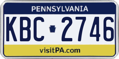 PA license plate KBC2746