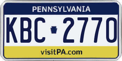 PA license plate KBC2770