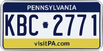 PA license plate KBC2771