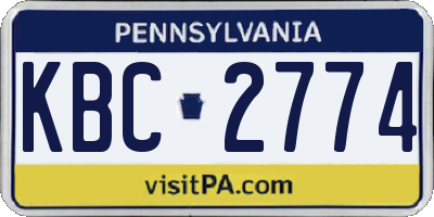 PA license plate KBC2774