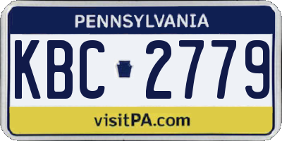 PA license plate KBC2779