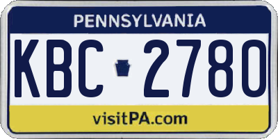 PA license plate KBC2780