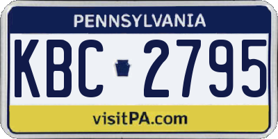 PA license plate KBC2795