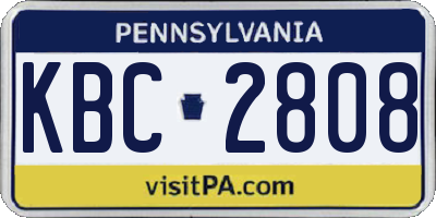 PA license plate KBC2808