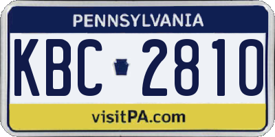 PA license plate KBC2810